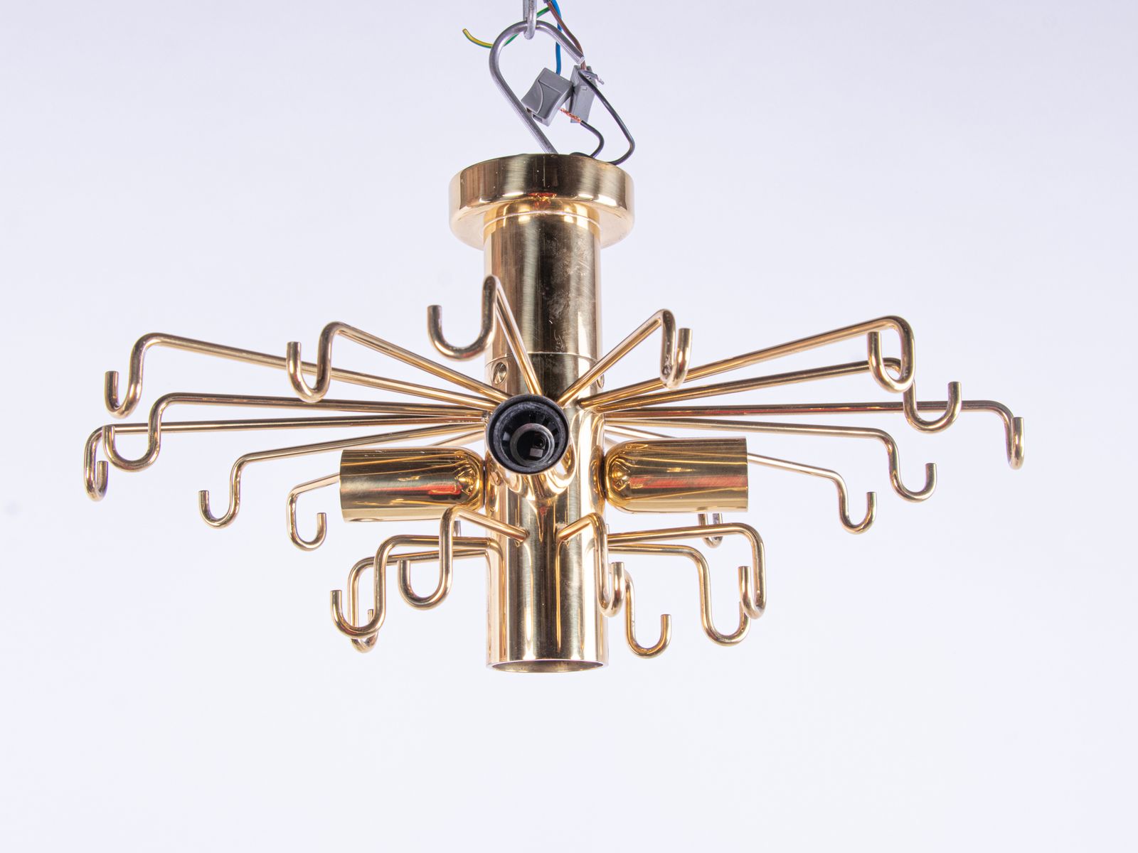 photo vinterior Interlocking Murano Chandelier Flush Mount Glass & Brass Carlo Nason Kalmar 1960