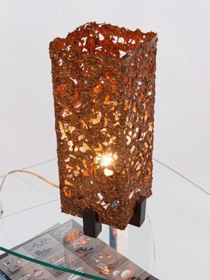 Brutalist Copper Table Lamp By Aimo Tukiainen Oy Moonlight Ltd, Finland, 1960s photo for sale