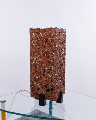 Brutalist Copper Table Lamp By Aimo Tukiainen Oy Moonlight Ltd, Finland, 1960s photo 1246.0