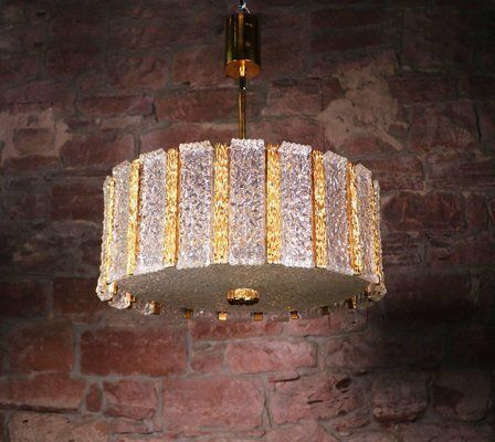 Bronze Drum Chandelier In Murano Glass From Kalmar photo for sale