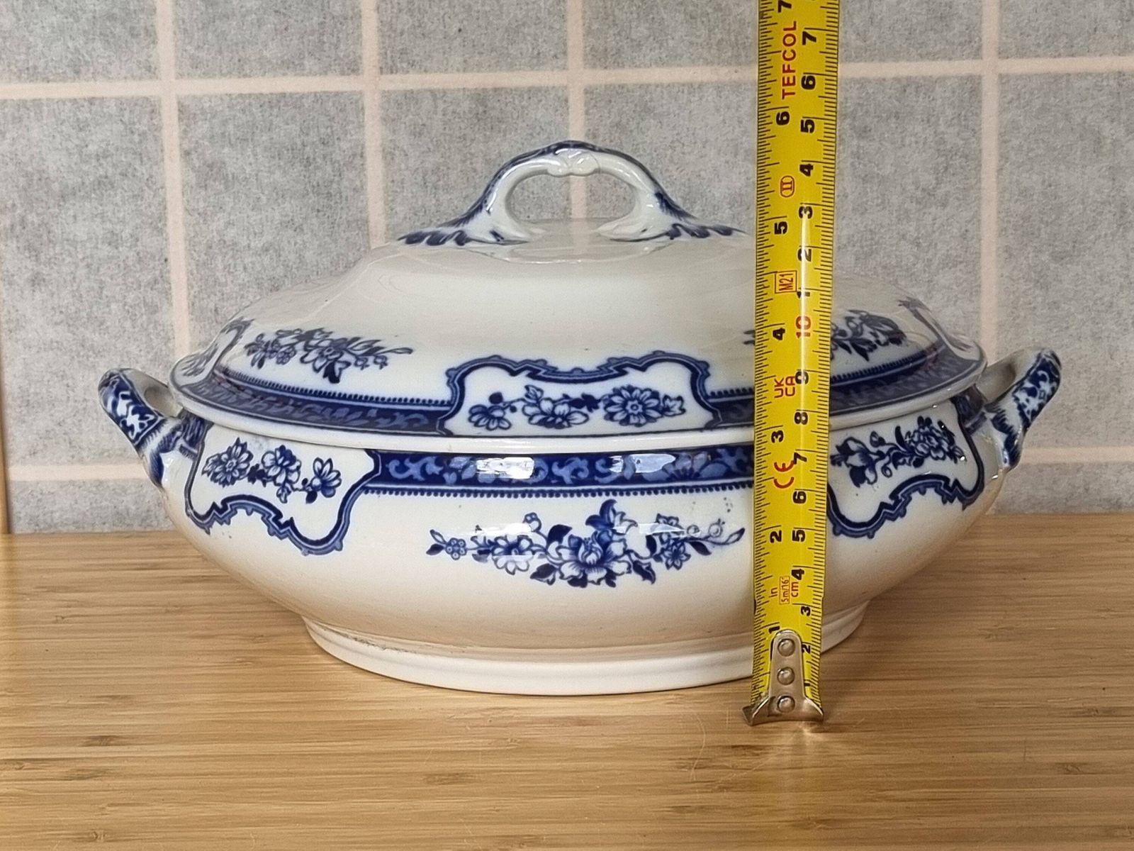Antique Lidded Dish By Losol Ware Romney In Blue And White Floral English China, Collectible Tableware For Fine Dining // Ashleyparkerva photo for sale