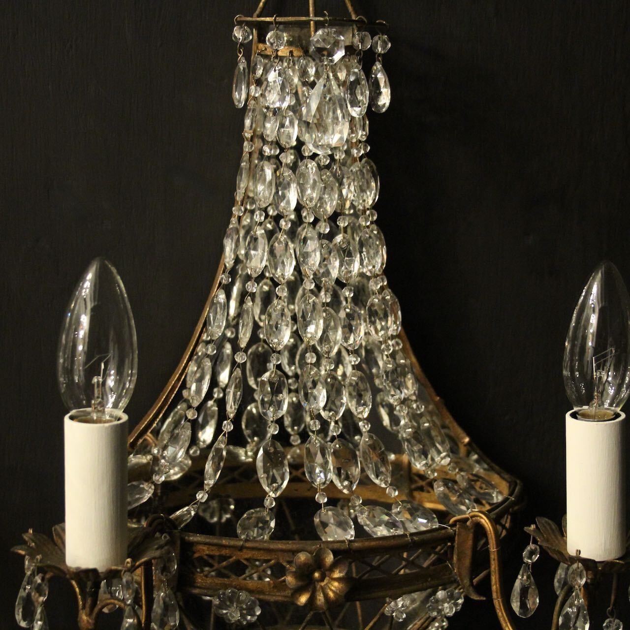 French Pair Of Gilded Toleware Girandoles photo vinterior