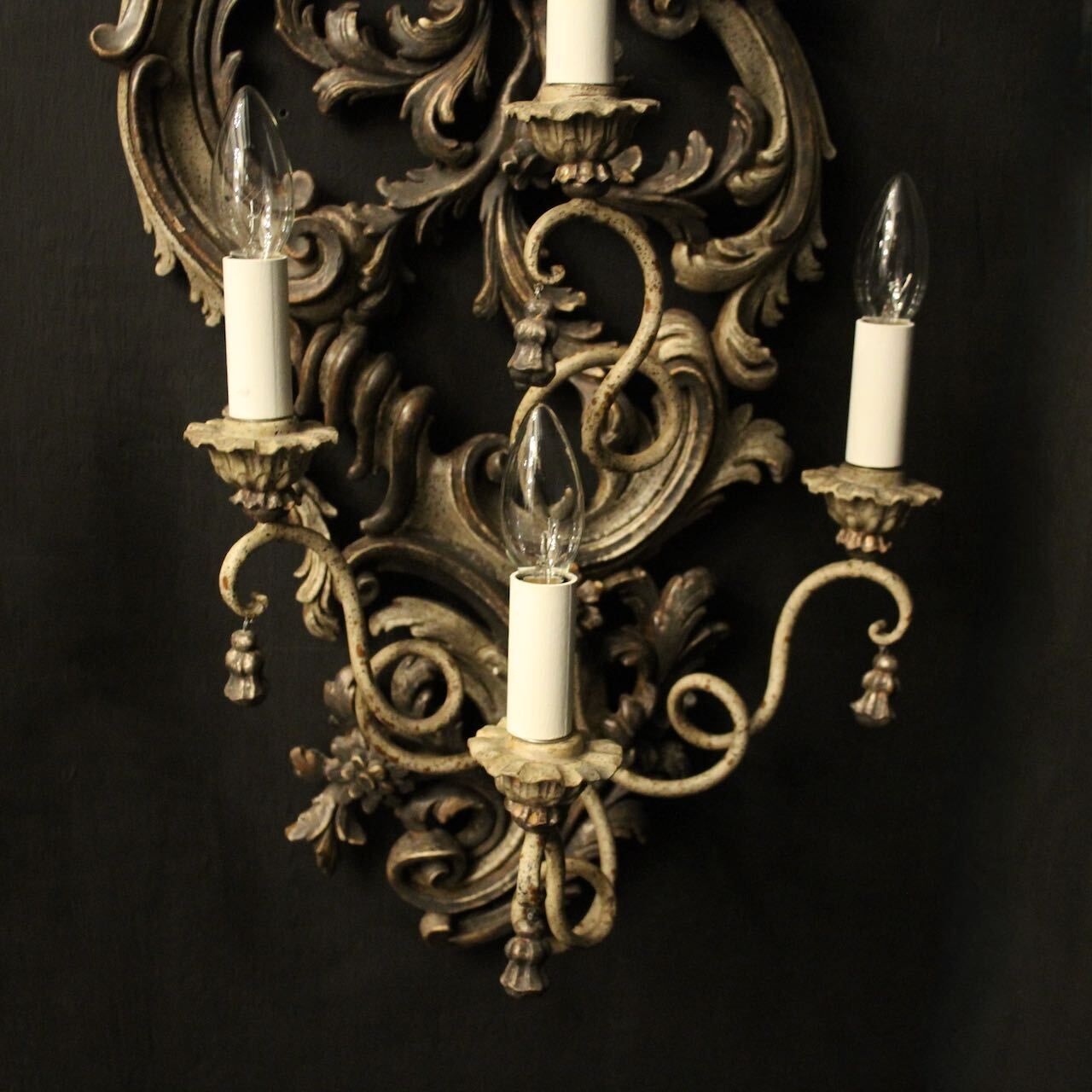 Florentine Silver Giltwood Antique Wall Lights photo buy