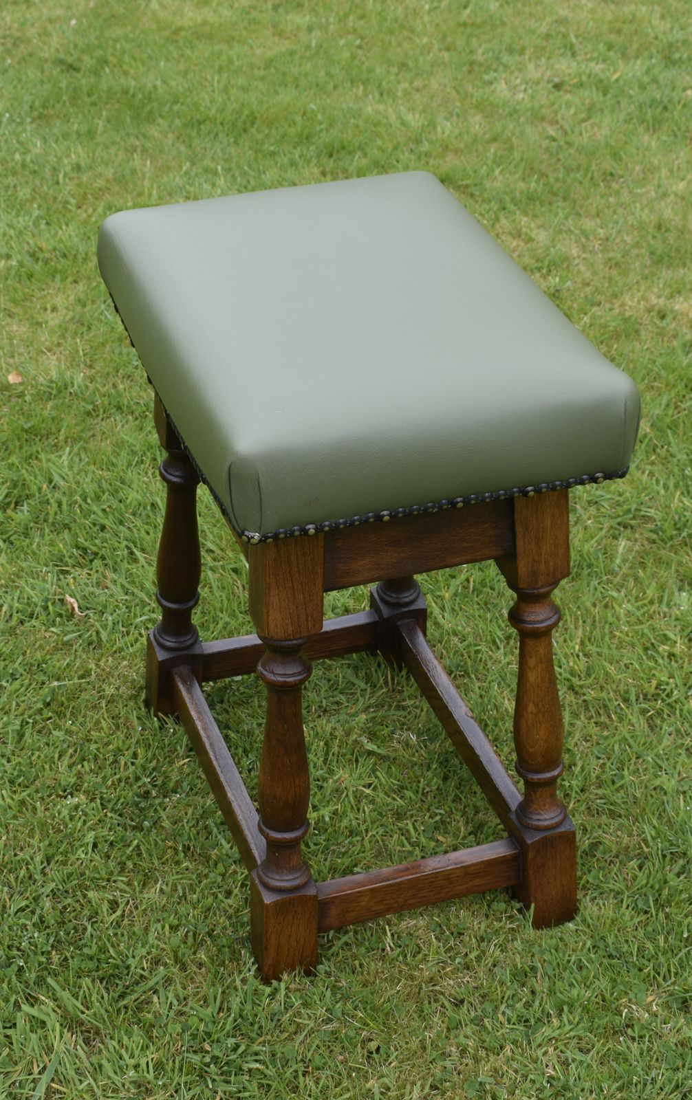Early 20th Century Oak Joint Stool photo vintage