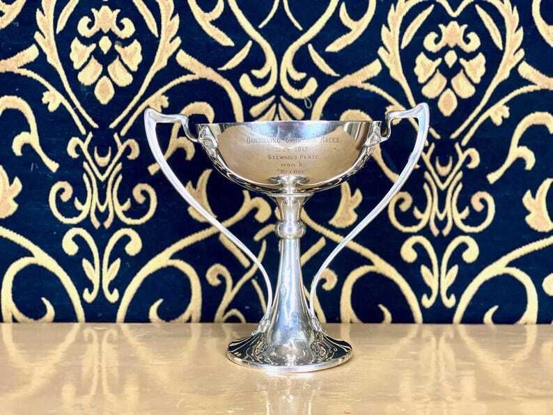 Antique Silver Art Nouveau India Horse Racing Trophy Darjeeling Gymkhana Races May 1912   Jay, Richard Attenborough Co Ltd, Chester photo for sale