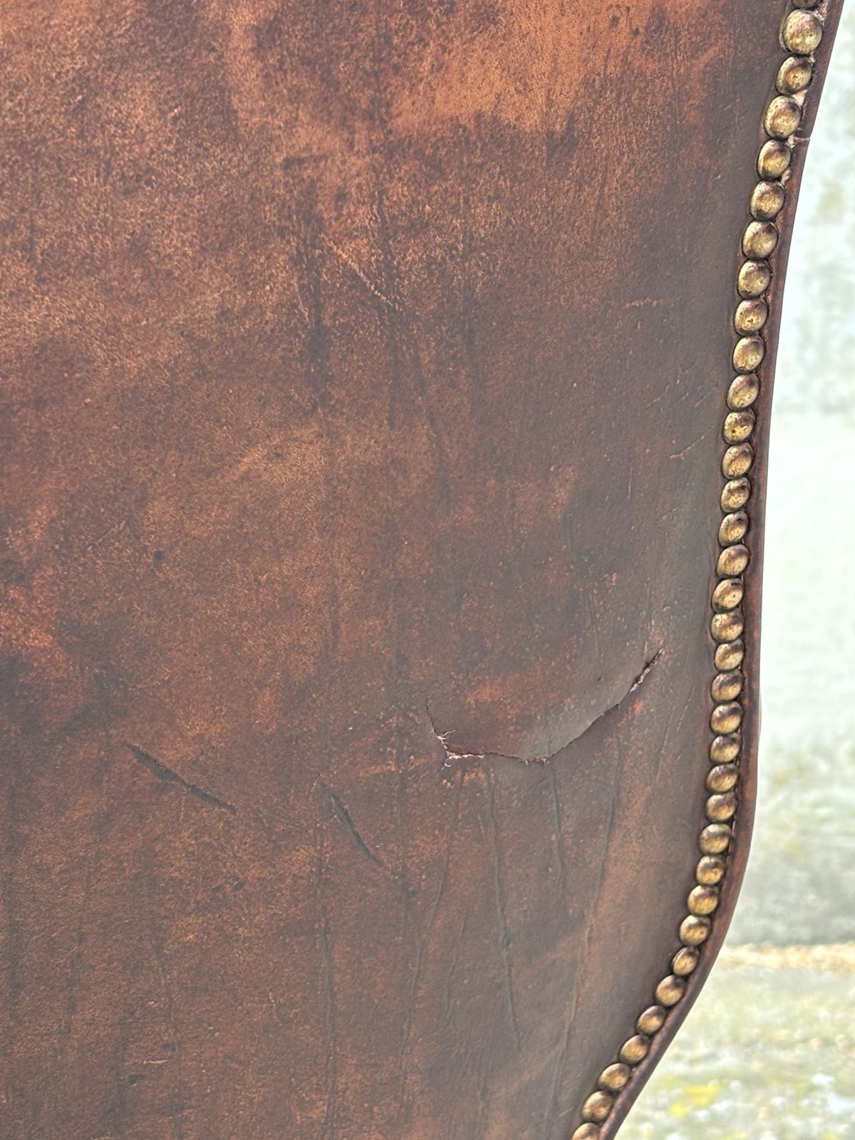 photo furniture 19th Century Brown Leather Wing Armchair