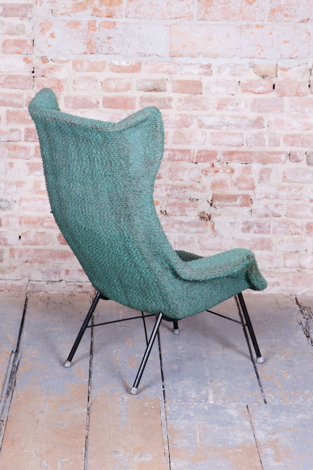 Original Mid Century Wingchair, By Miroslav Navratil, Fiberglass, Czech, 1960s photo 650.0