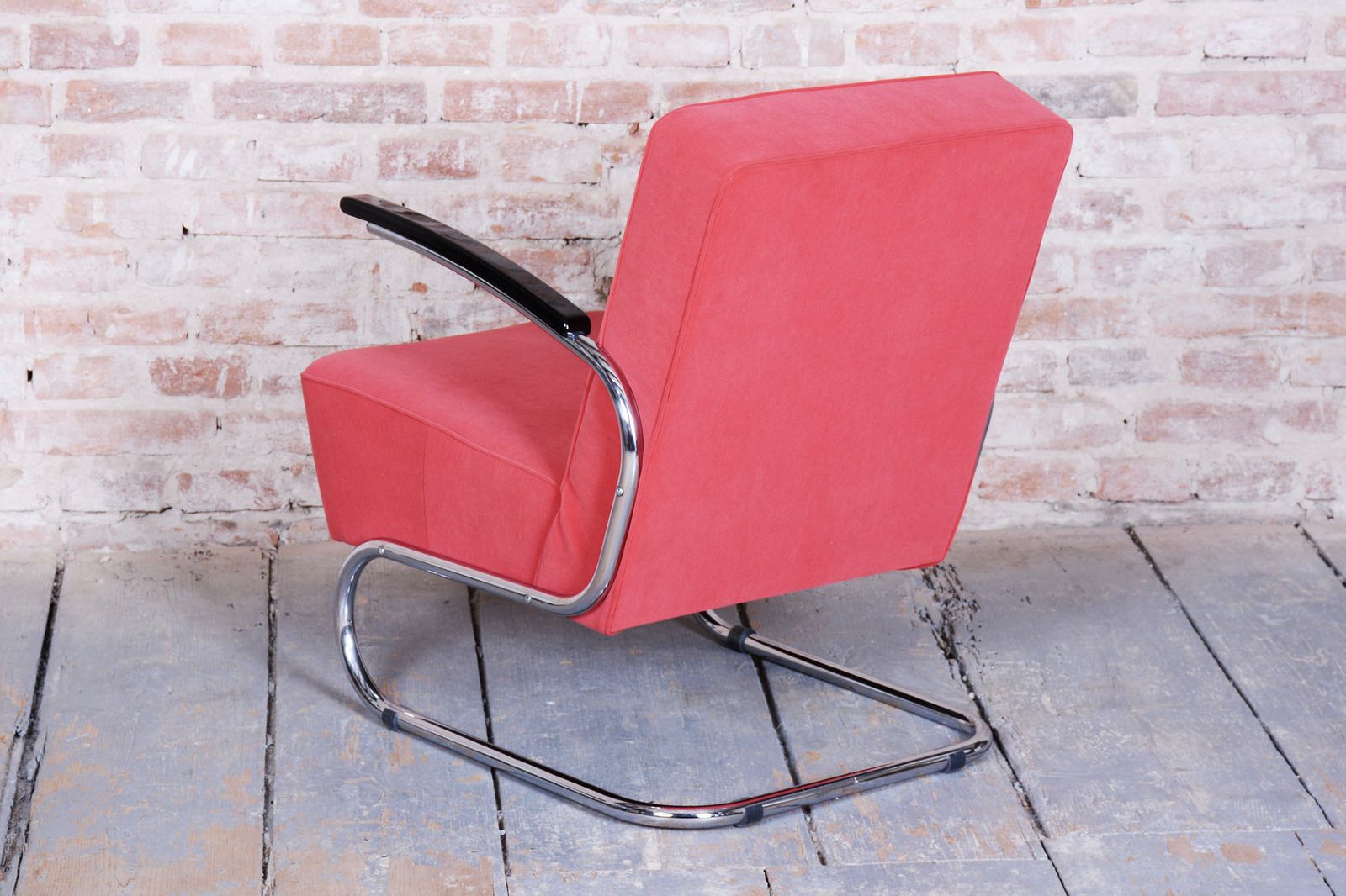 Restored Bauhaus Armchair, By W. Gispen, Mücke Melder, Chrome, Czech, 1930s photo for sale