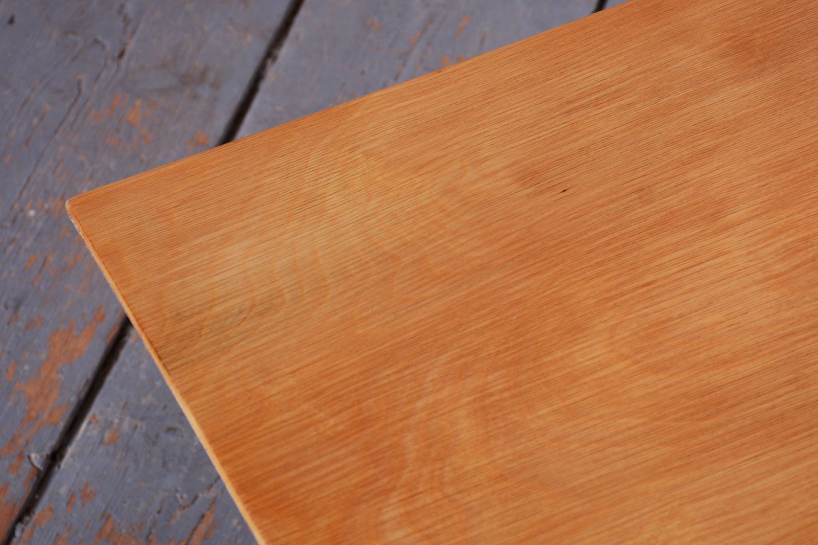 Restored Mid Century Coffee Table, Beech, Blackened Metal, Czech, 1950s photo 350.0