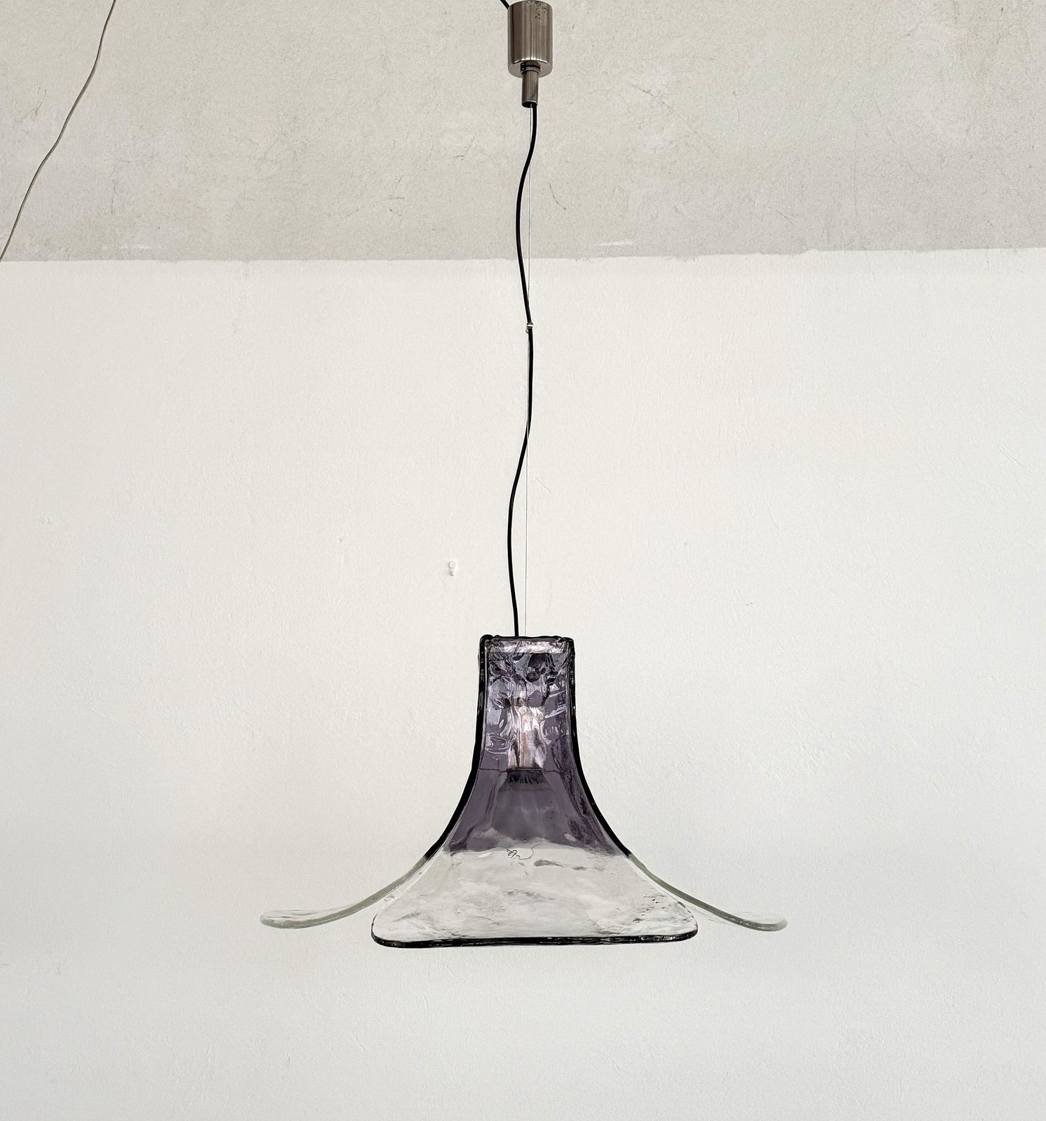 Carlo Nason For Mazzega Petals Chandelier In Crystal Purple Murano Glass, 1960s photo furniture