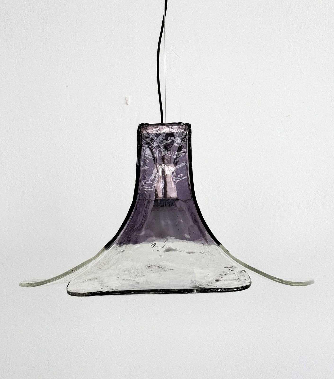 Carlo Nason For Mazzega Petals Chandelier In Crystal Purple Murano Glass, 1960s photo for sale