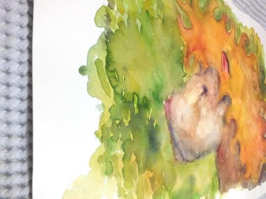 Leo Lion Original Zodiac Watercolour Painting Star Sign Astrology Andi J Lucas photo Art