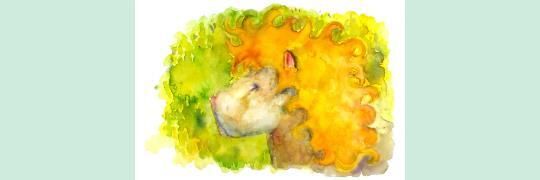 Leo Lion Original Zodiac Watercolour Painting Star Sign Astrology Andi J Lucas photo 120.0