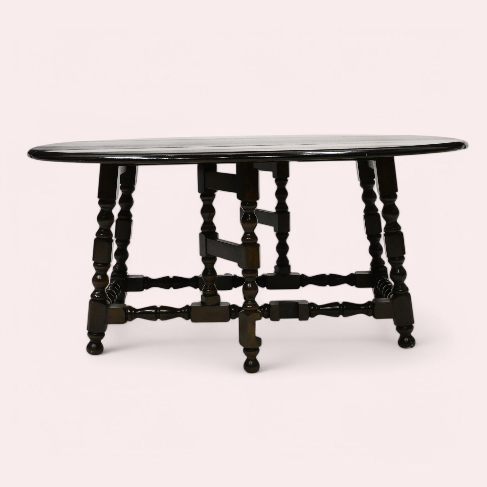 Ercol Oval Coffee Table Gate Leg Dark Finish Free Nationwide Delivery photo vintage