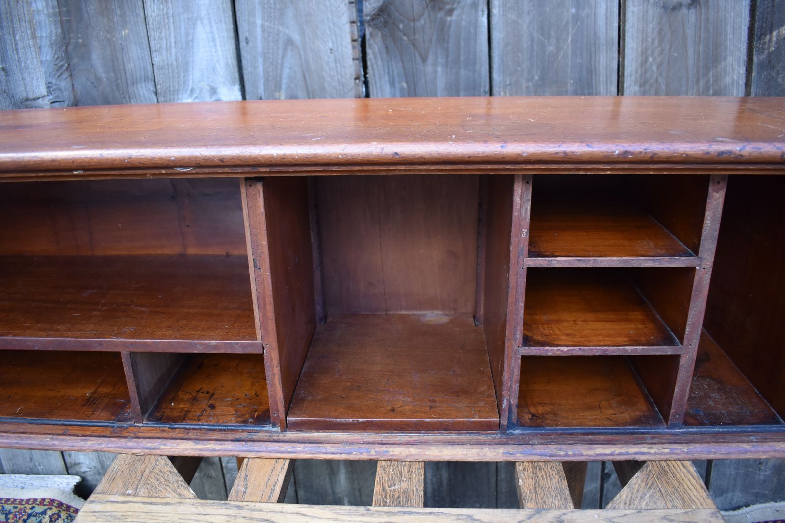 photo furniture Antique Mahogany Campaign Filing Cabinet Panelled Removal Doors Pigeon Holes