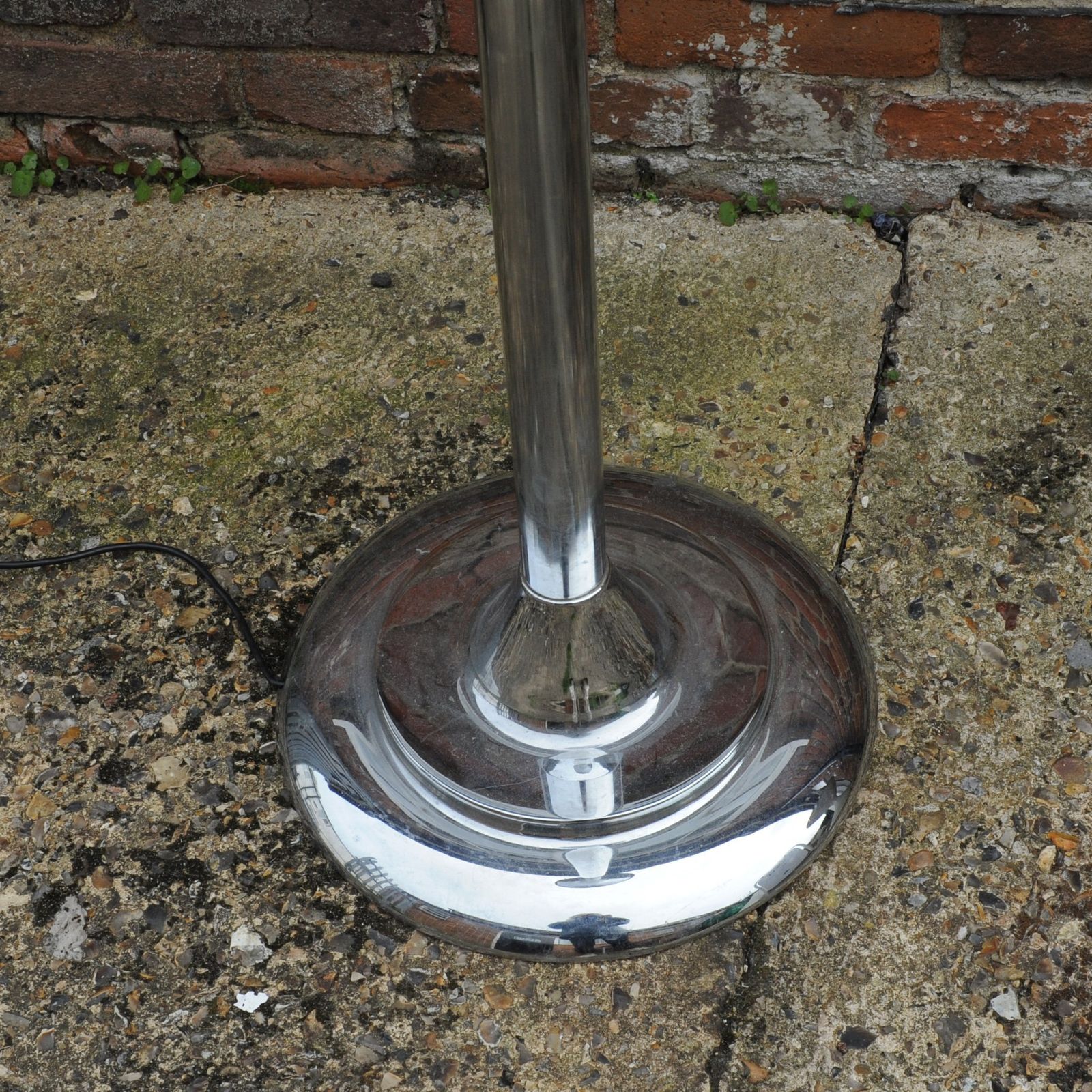 Large Chrome French Trumpet Shaped Floor Lamp, 1940s photo vinterior