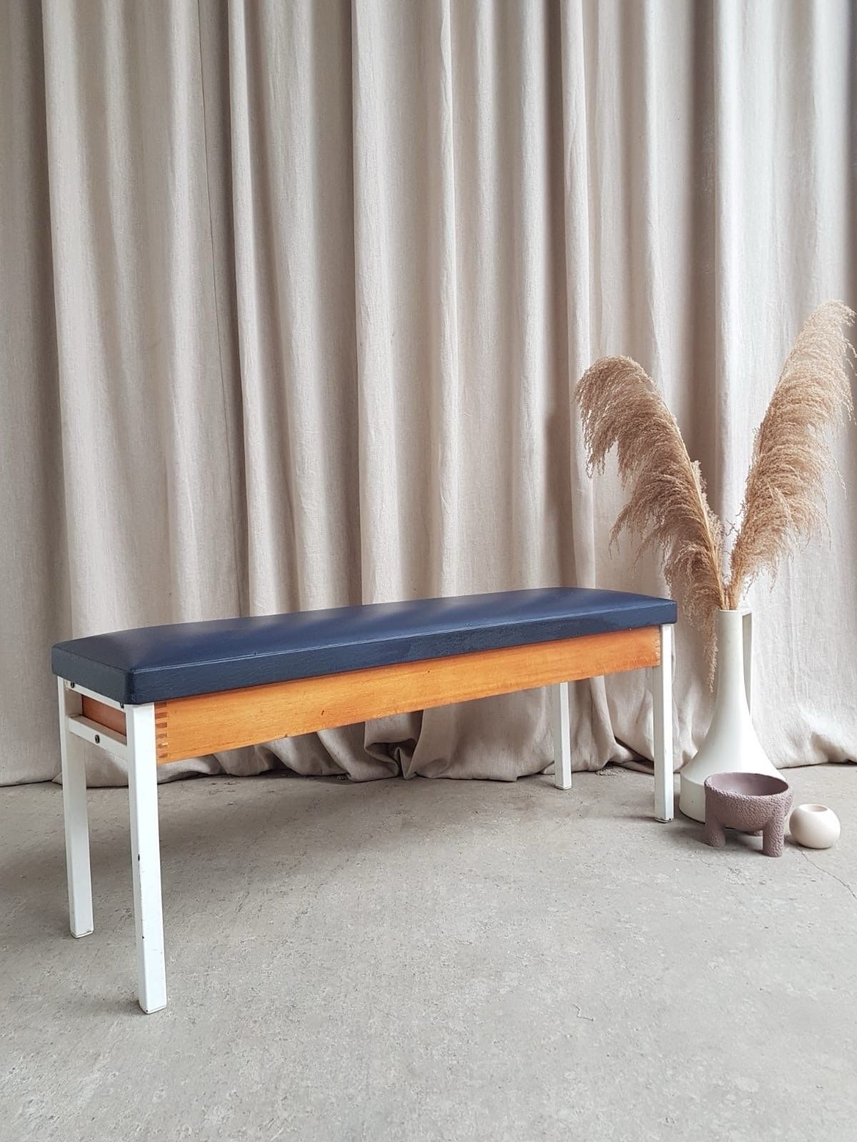 Vtg Mid Century Post Modern Modernist Hallway Dining Bench Seat Chair Retro R826