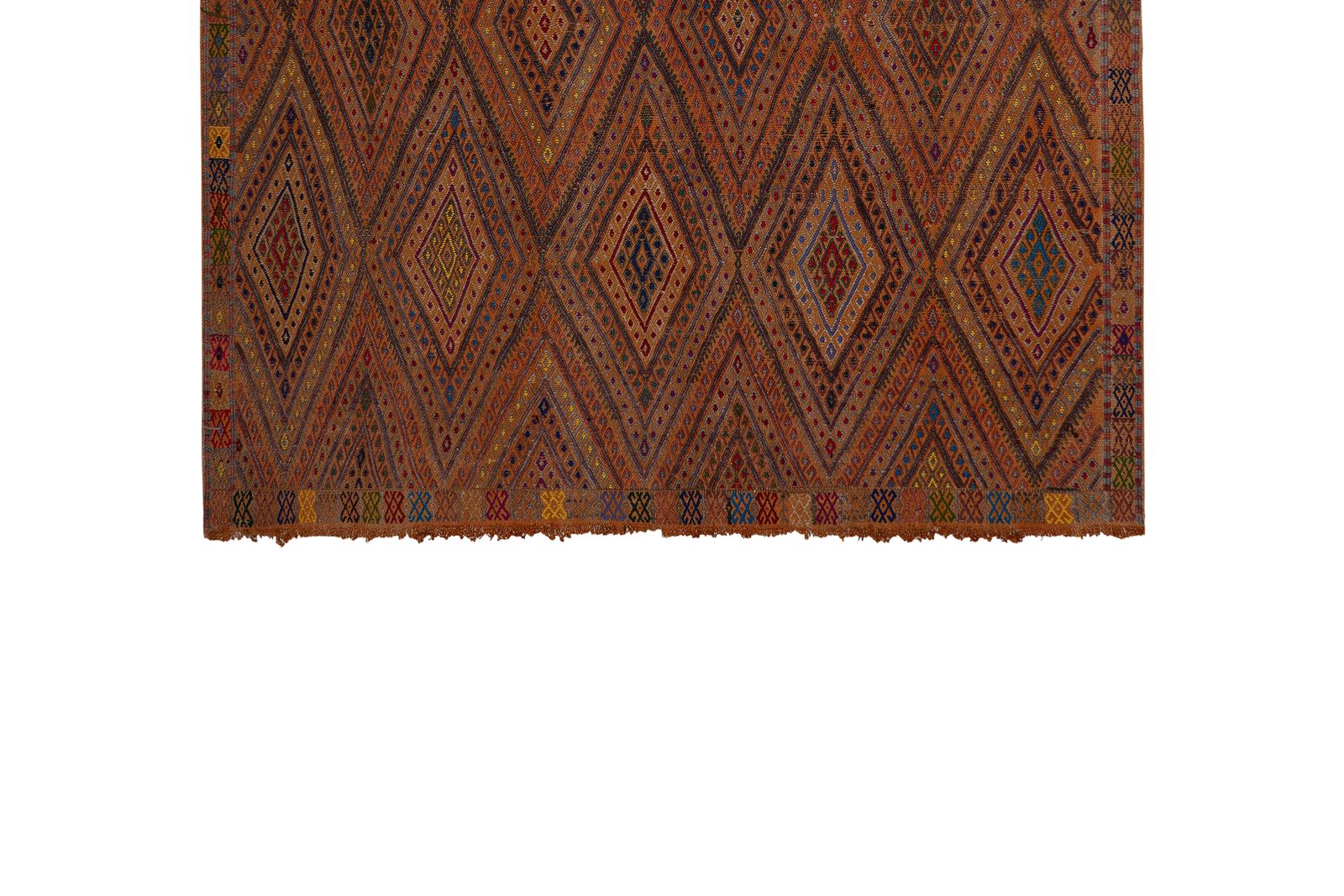 1960s Jajim Kilim With Bold Diamond Designs 5'4'' X 7'7'' photo furniture