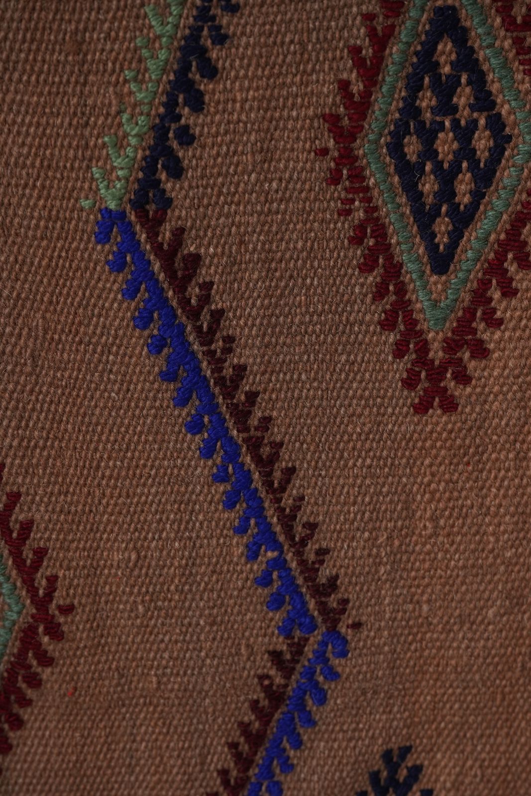 Turkish Jajim Runner With Faded Tribal Motifs 1'7'' X 12'6'' photo vintage