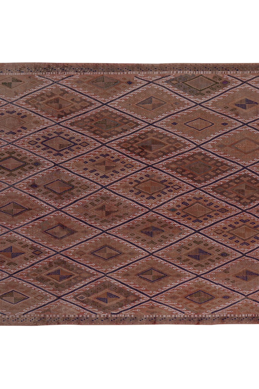 1960s Turkish Wool Pink Jajim Kilim Rug 5'5'' X 7'8'' photo for sale
