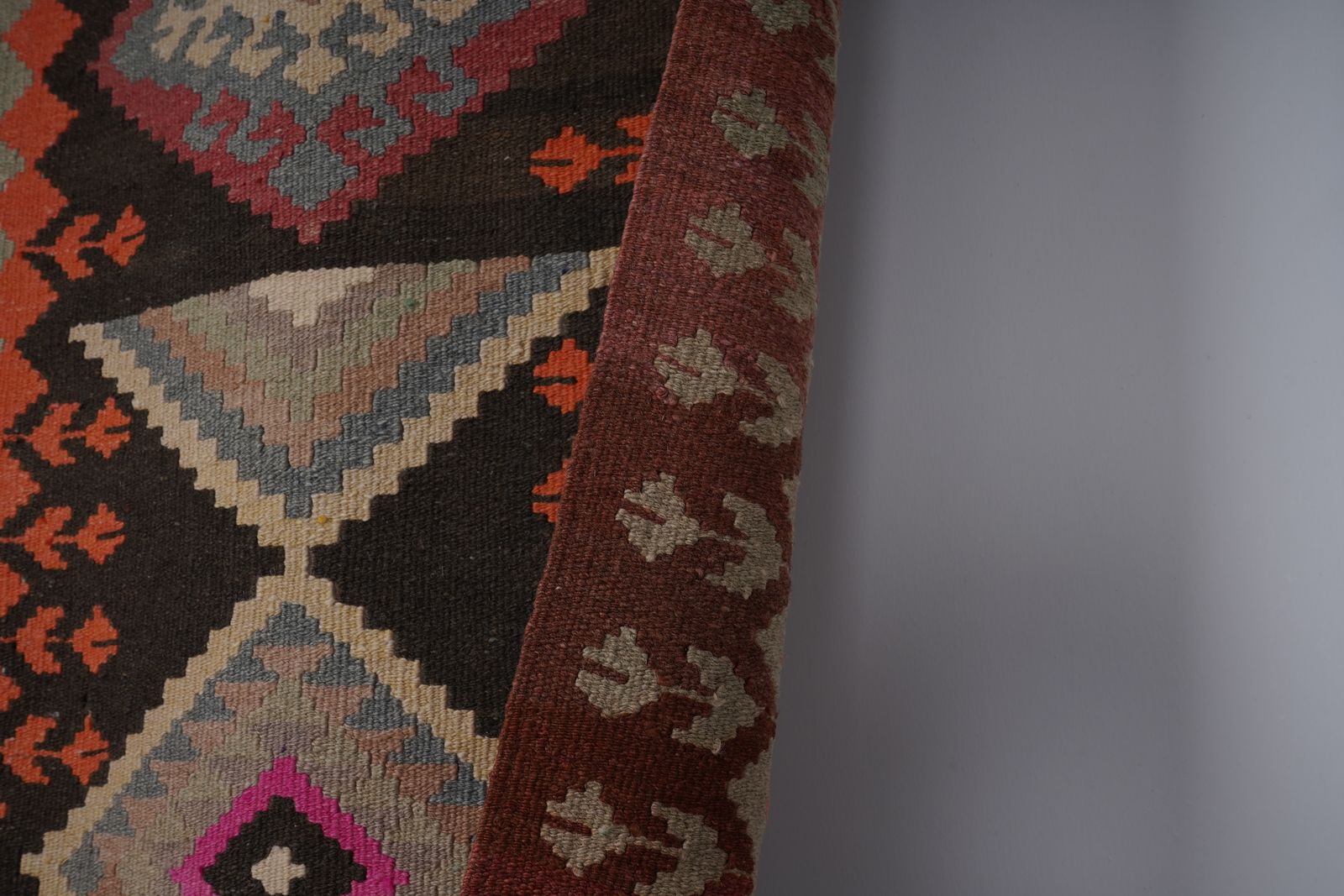 1970s Vintage Kilim Runner Rug 3'1'' X 12'6'' photo vinterior