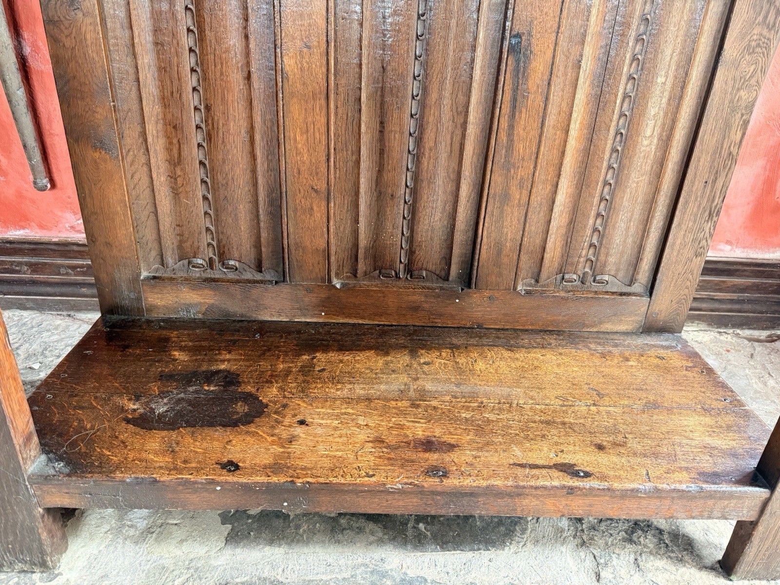 photo vinterior Rare Antique Oak Carved Floorstanding Cupboard Cabinet Dresser Buffet C 1700s