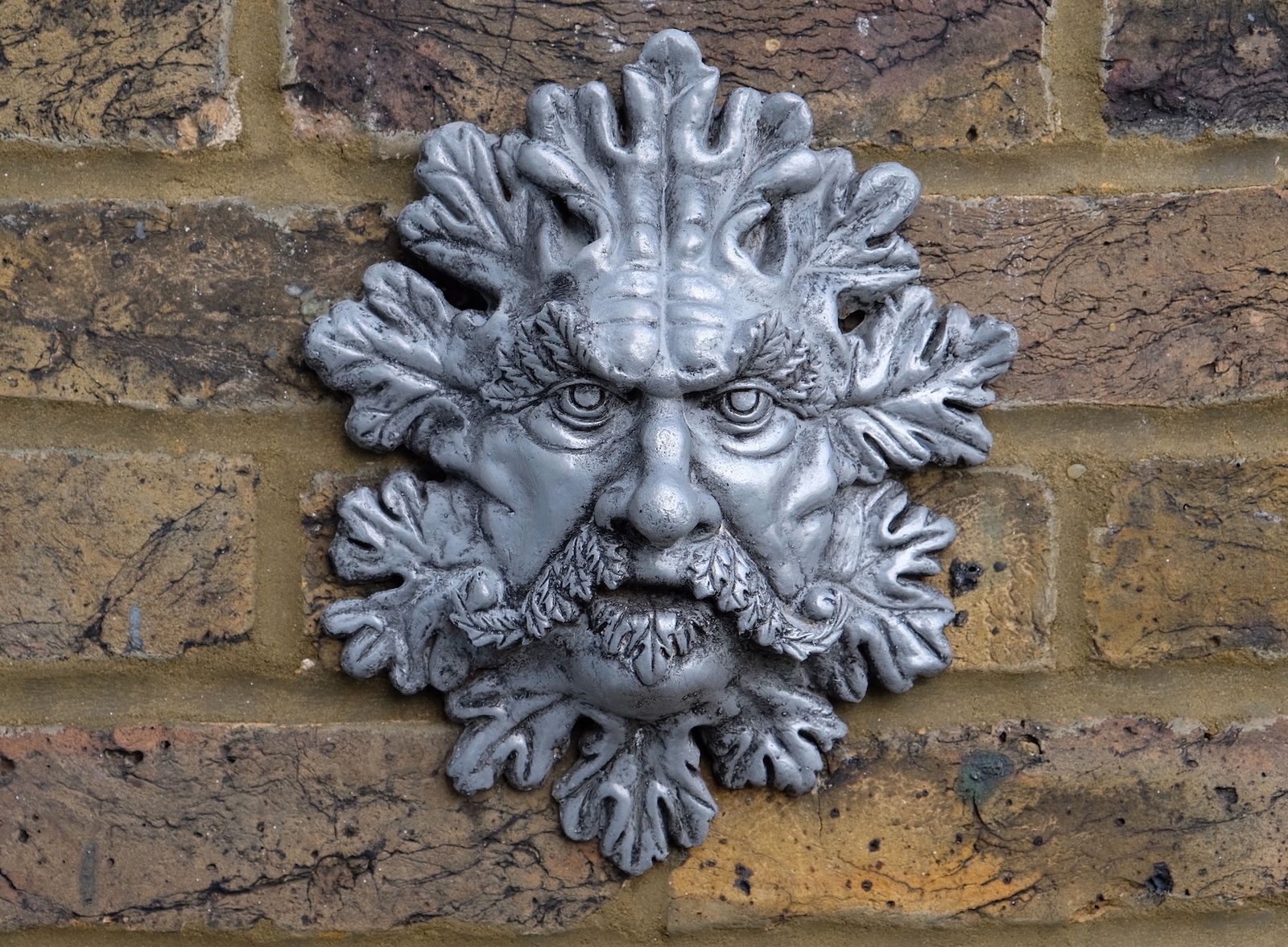 Green Man  ( Metallic Aluminium Resin )     Gorgon Garden Sculptures