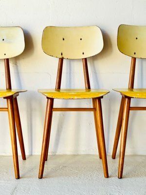 967.0 Eetkamerstoelen Van Ton, Ca. Jaren 1960, Set Van 4 photo
