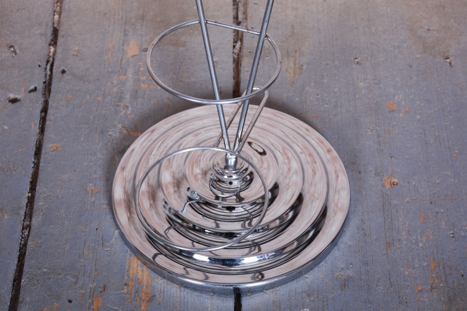 Home Decor Original Bauhaus Umbrella Stand, Chrome Plated Steel, Germany, 1950s photo