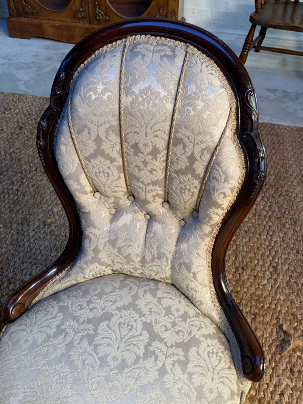 Antique Victorian Chairs Elegant Set Of Two Upholstered Chairs photo vinterior
