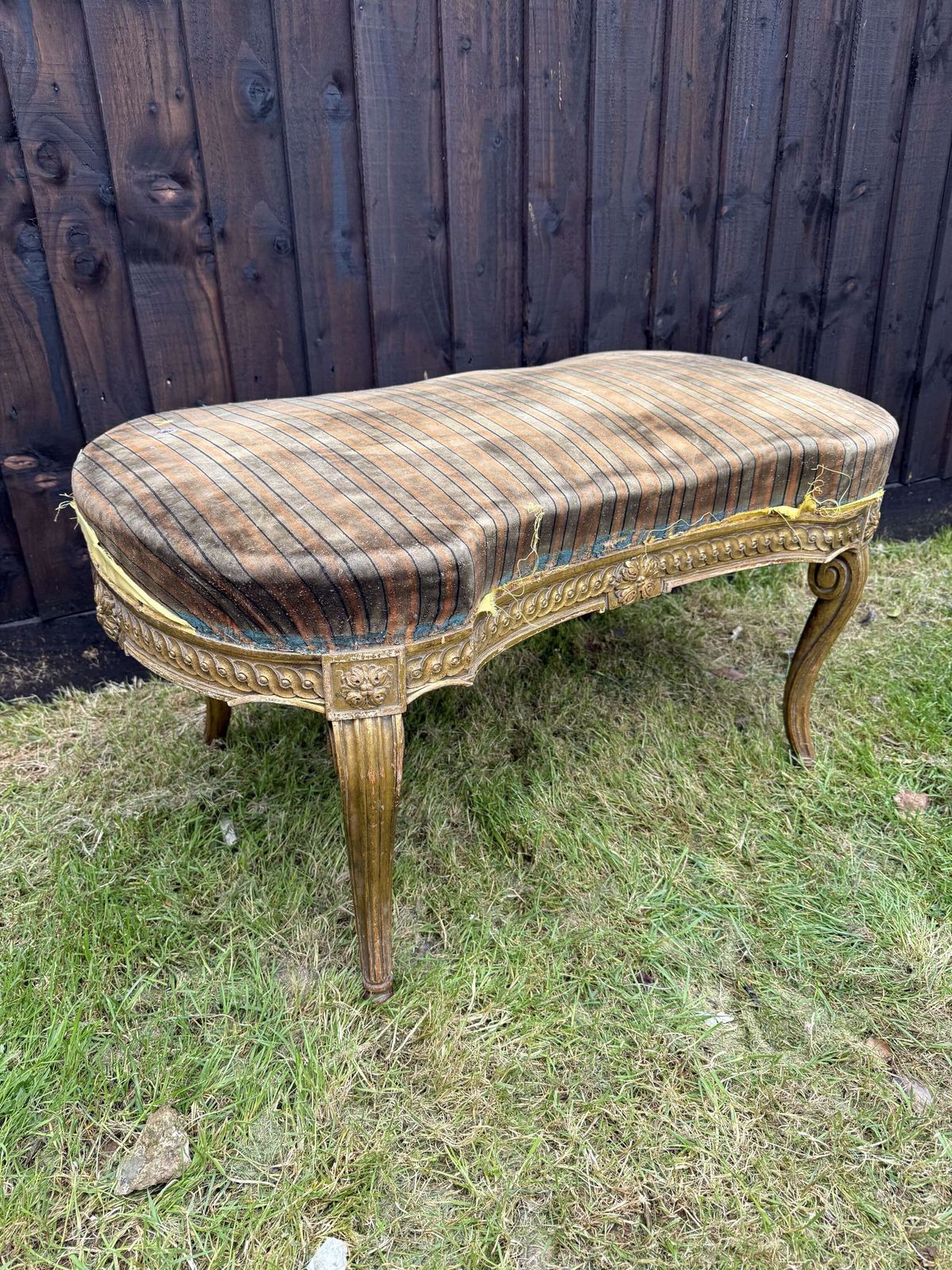 Louis XVI Style Gilt Wood Foot Stool
