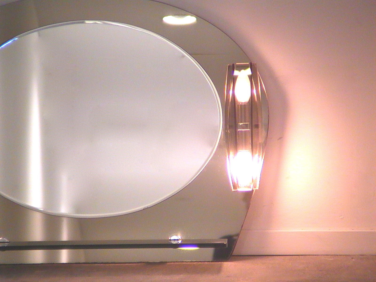 Mid Century Italian Mirror With Sconces & Console photo vinterior