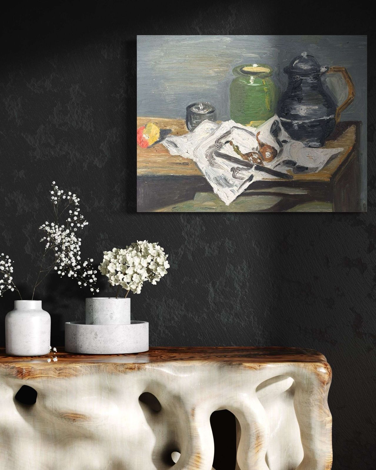 Vintage Still Life Oil Painting After Cezanne