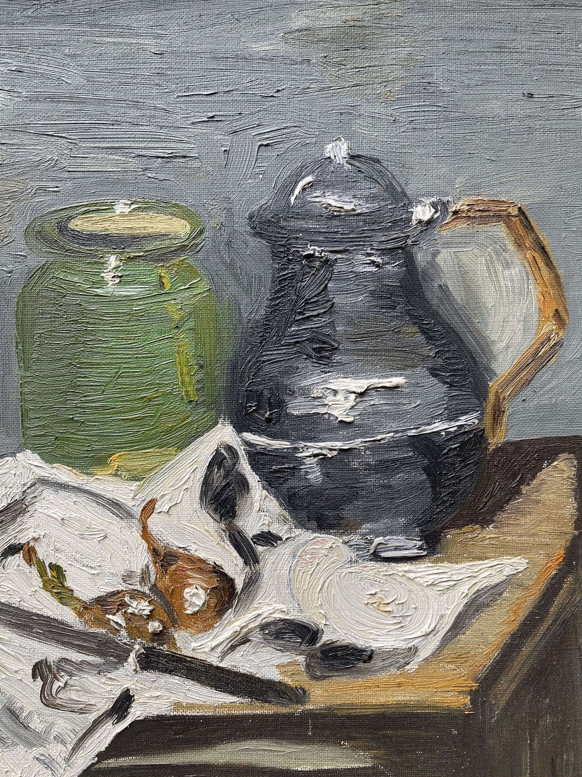Vintage Still Life Oil Painting After Cezanne photo vinterior