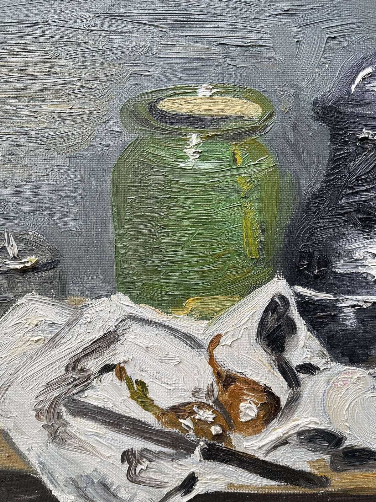 150.0 Vintage Still Life Oil Painting After Cezanne photo