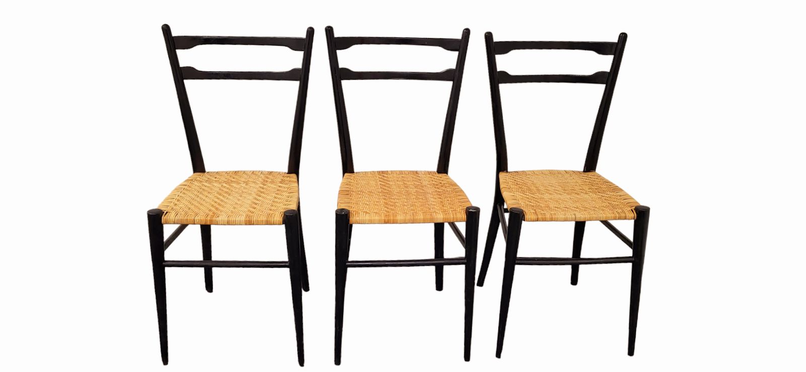 Cane Chairs In The Style Of Gio Ponti, Set Of 3 photo furniture