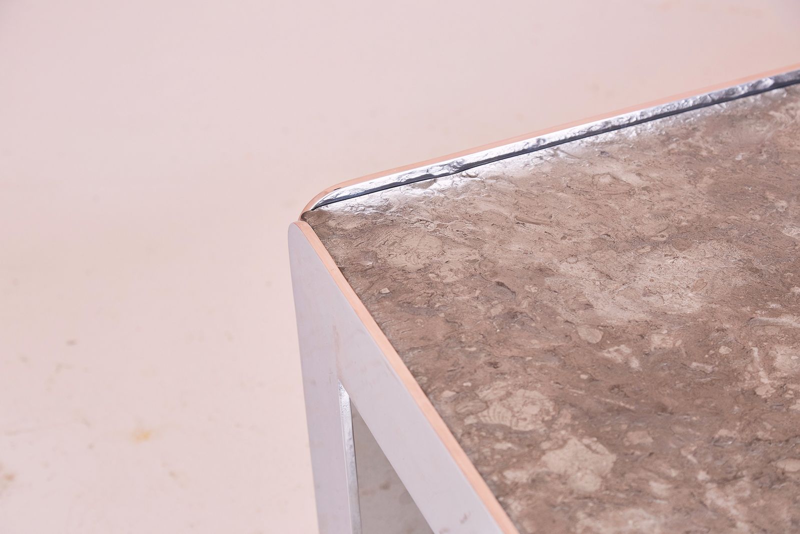 1960s French Chromed Steel And Slate Coffee Table photo vintage