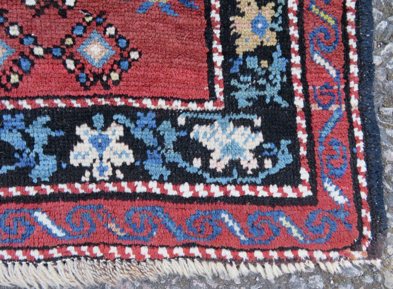 Textiles Antique Caucasian Karabagh Village Rug. Signed Name By Weaver.  194cm X 117cm. photo