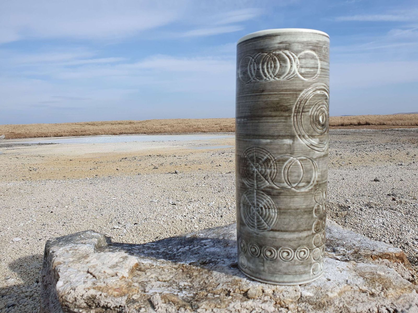 Ollie Aberius For Rorstrand, Sweden. A Large "Sarek" Cylinder Form Vase. 1960s. photo furniture