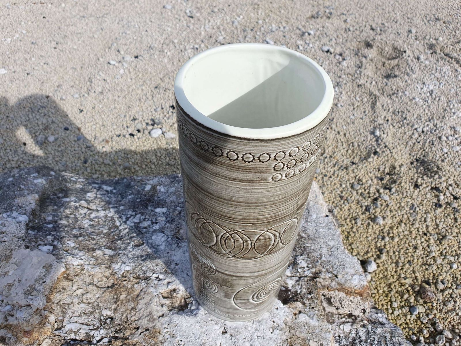 Ollie Aberius For Rorstrand, Sweden. A Large "Sarek" Cylinder Form Vase. 1960s. photo Home Decor