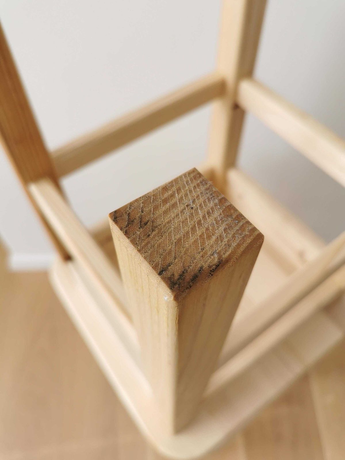 1 Of 2 Wooden Stools / Light Natural Wood Small Chairs / Spruce Wood Kitchen Helper photo buy