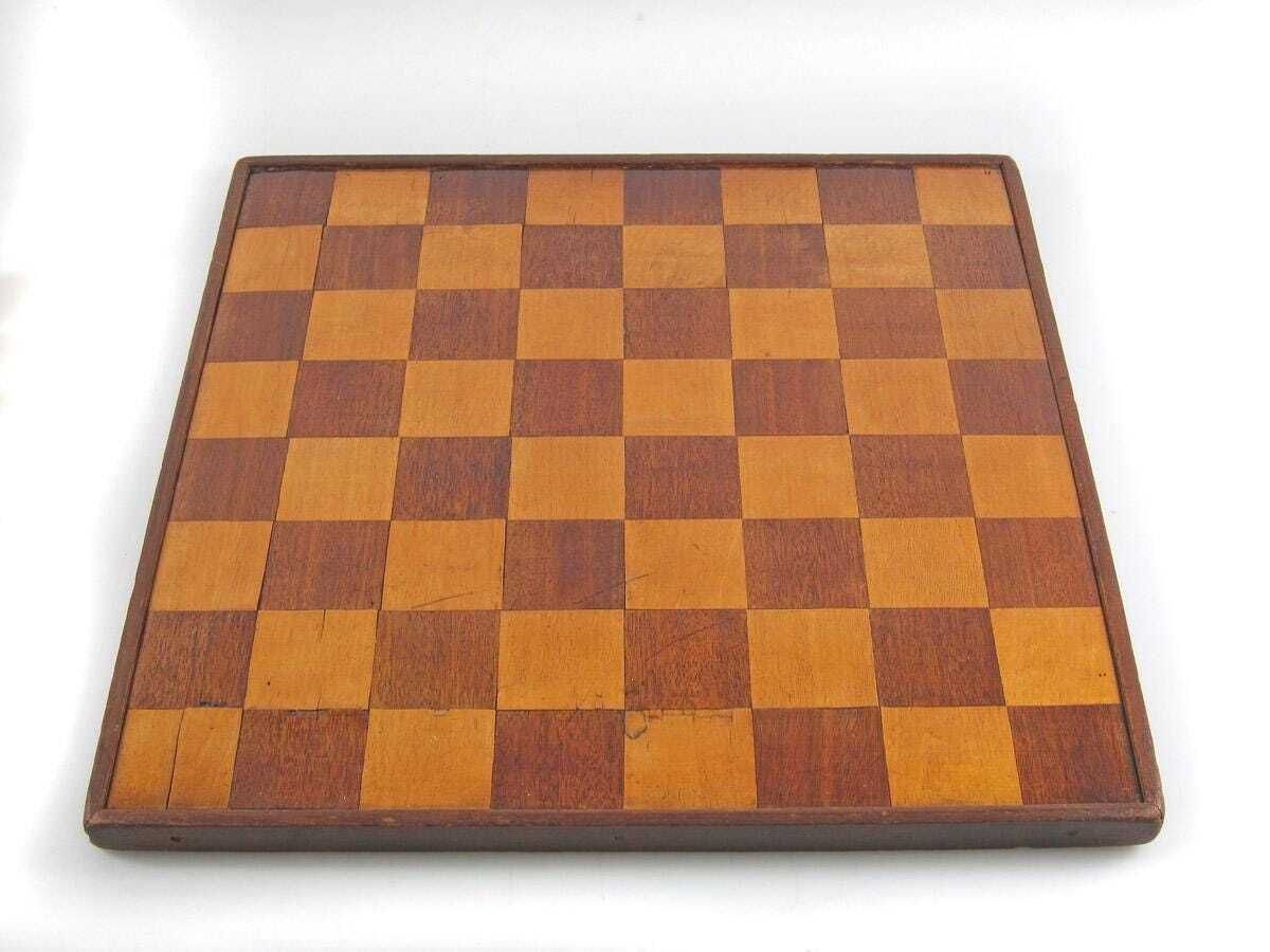 photo furniture Antique Wooden Chess Set & Board   Austrian Coffee House, Kaffeehaus, Haflinger Knights, Vintage, Josef Hoffmann, Wagner, Adolf Loos, Large