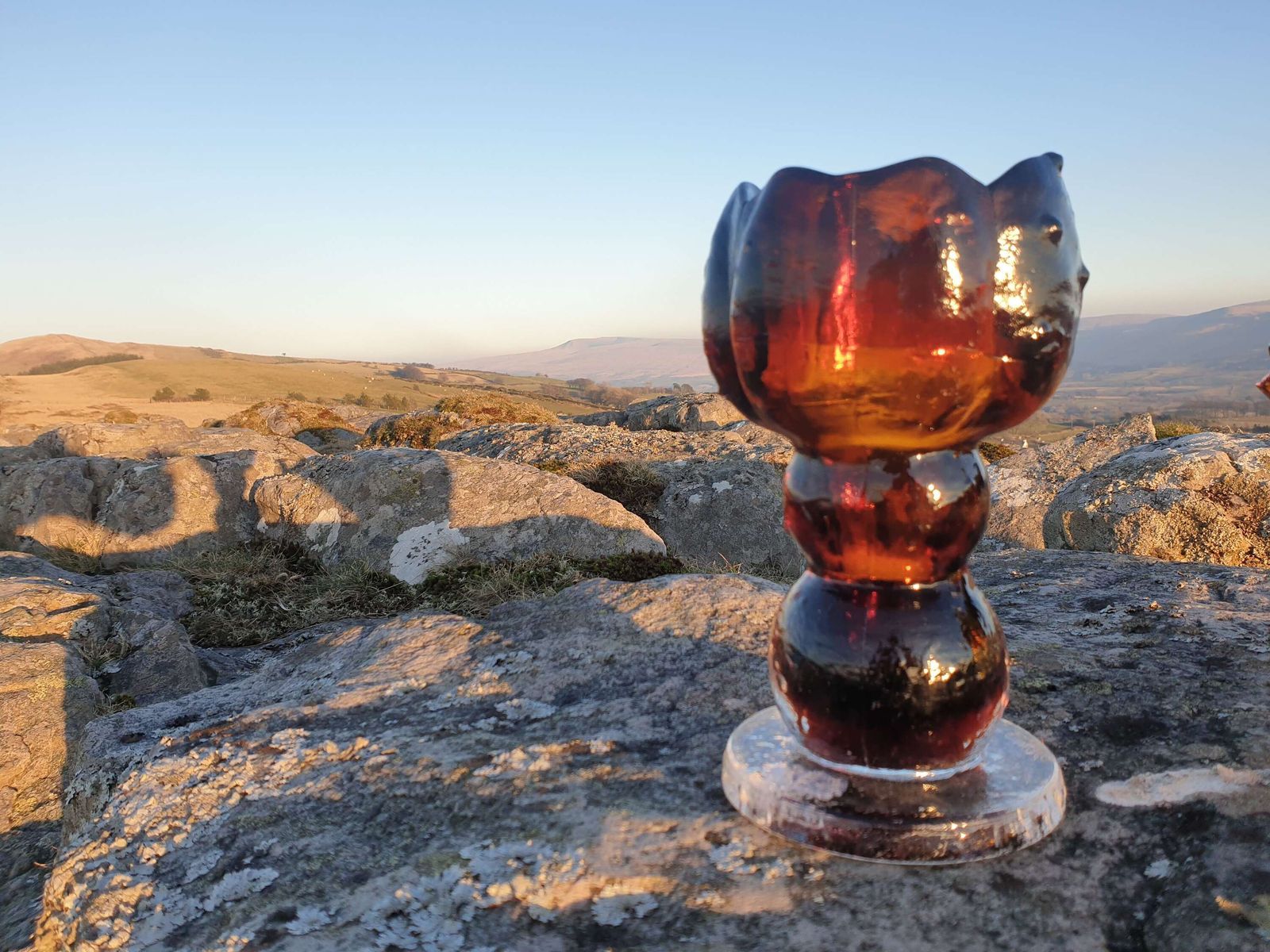 Pertti Santalahti For Humppila, Finland. A Moulded Glass, Organic Form Goblet. 1970s. photo for sale