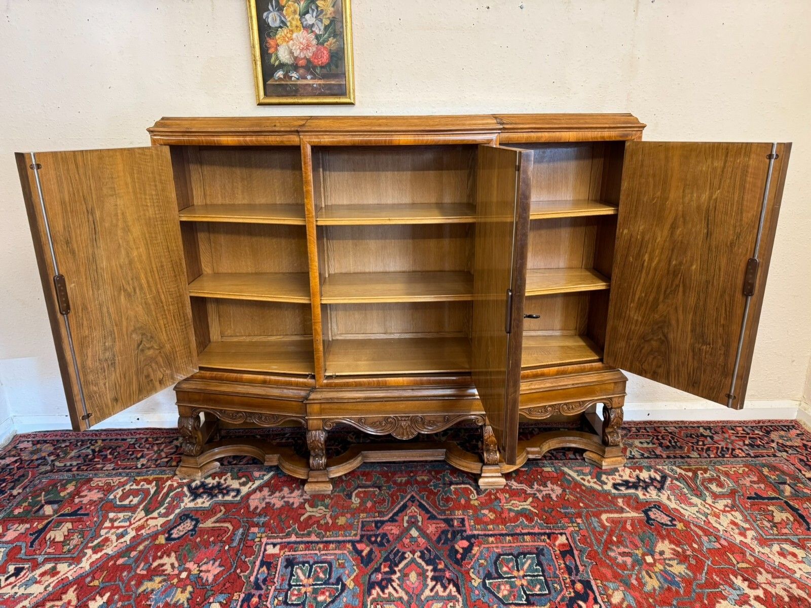 Fantastic Quality Antique French Burr Walnut Cabinet/Cupboard Circa 1920 photo vinterior