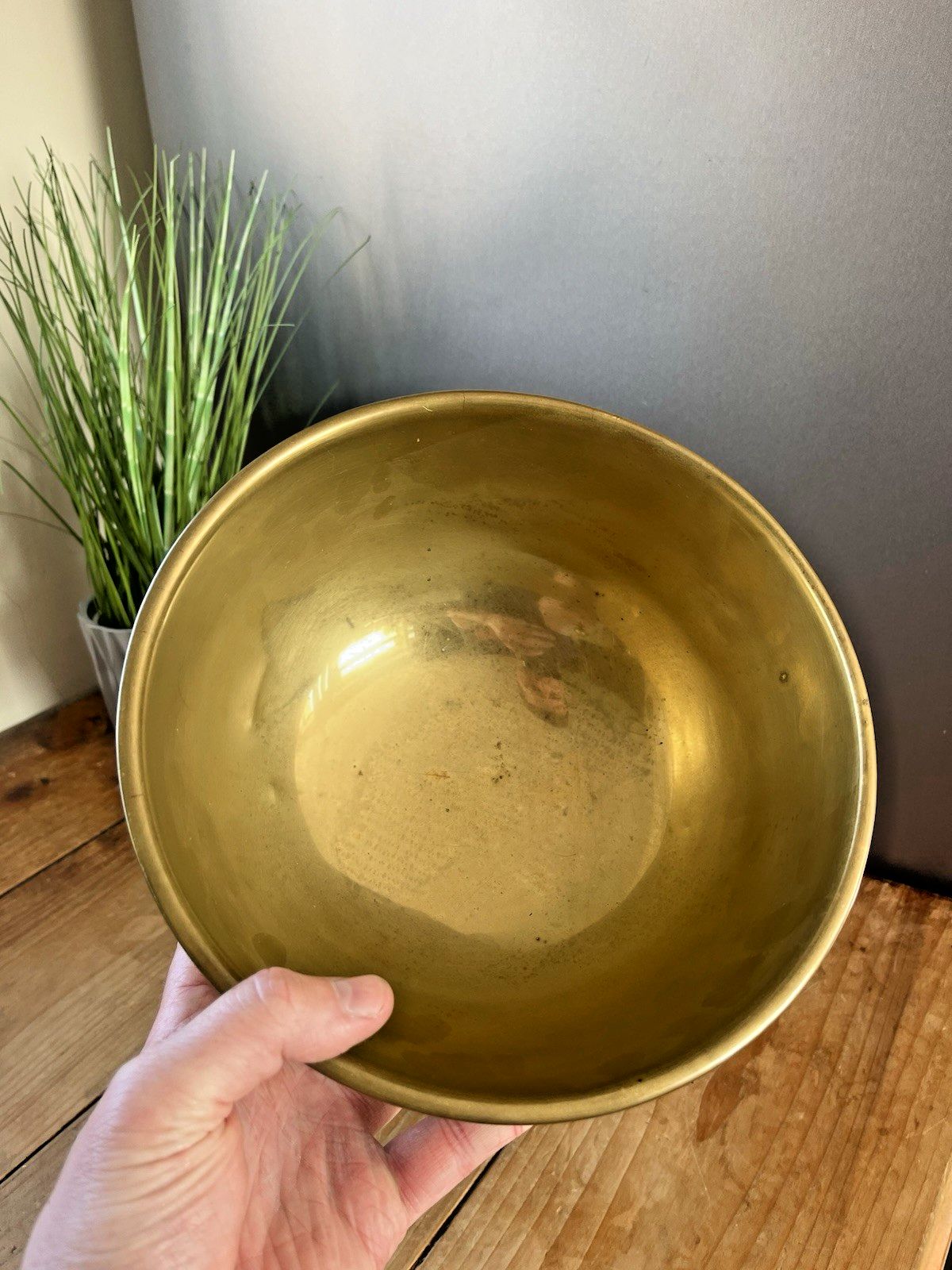 photo vinterior Brass Art Deco Angular Jaguar Mask Pedestal Fruit Punch Bowl Champagne Cooler
