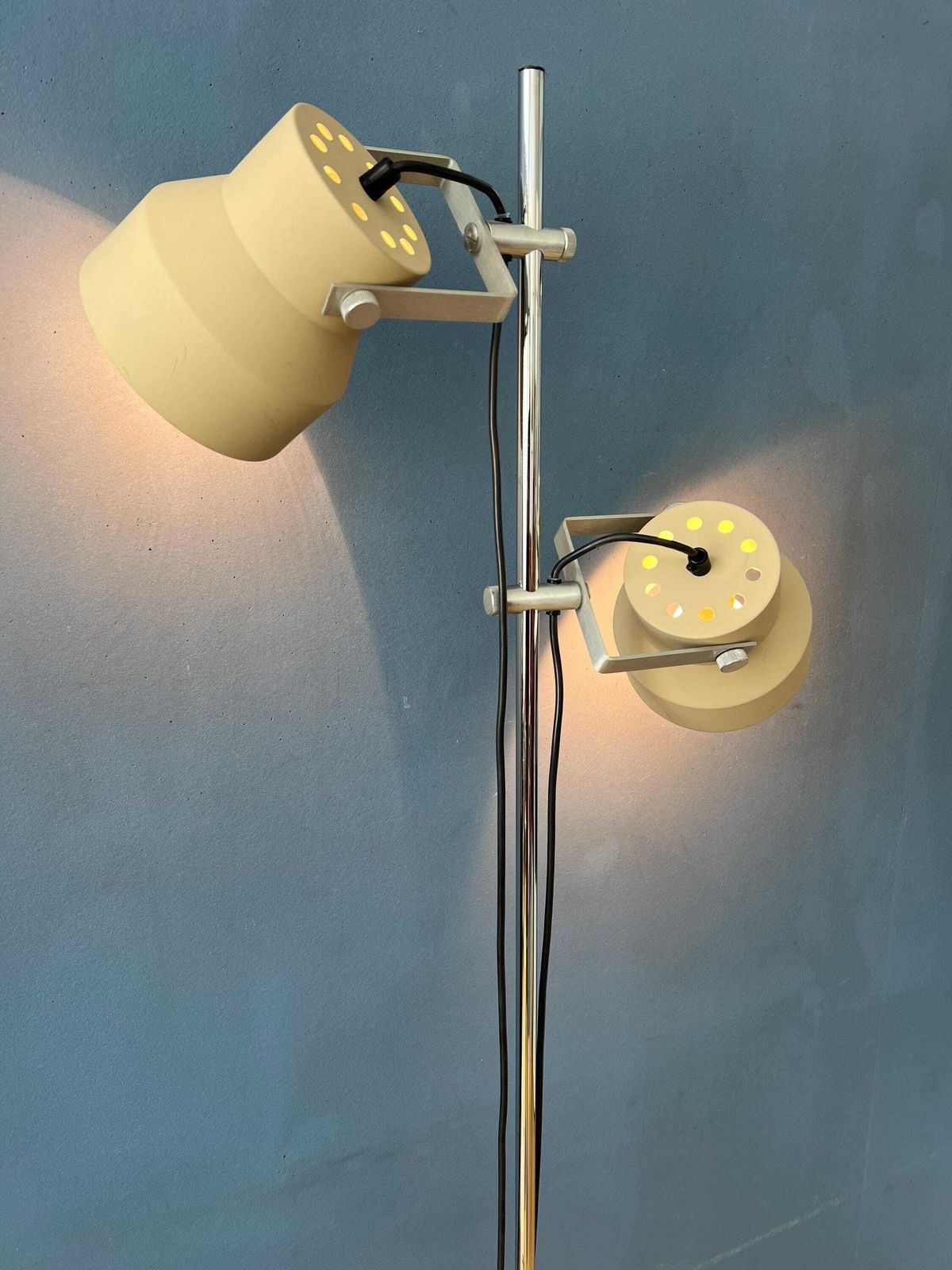 Mid Century Beige Dijkstra Space Age Floor Lamp photo for sale