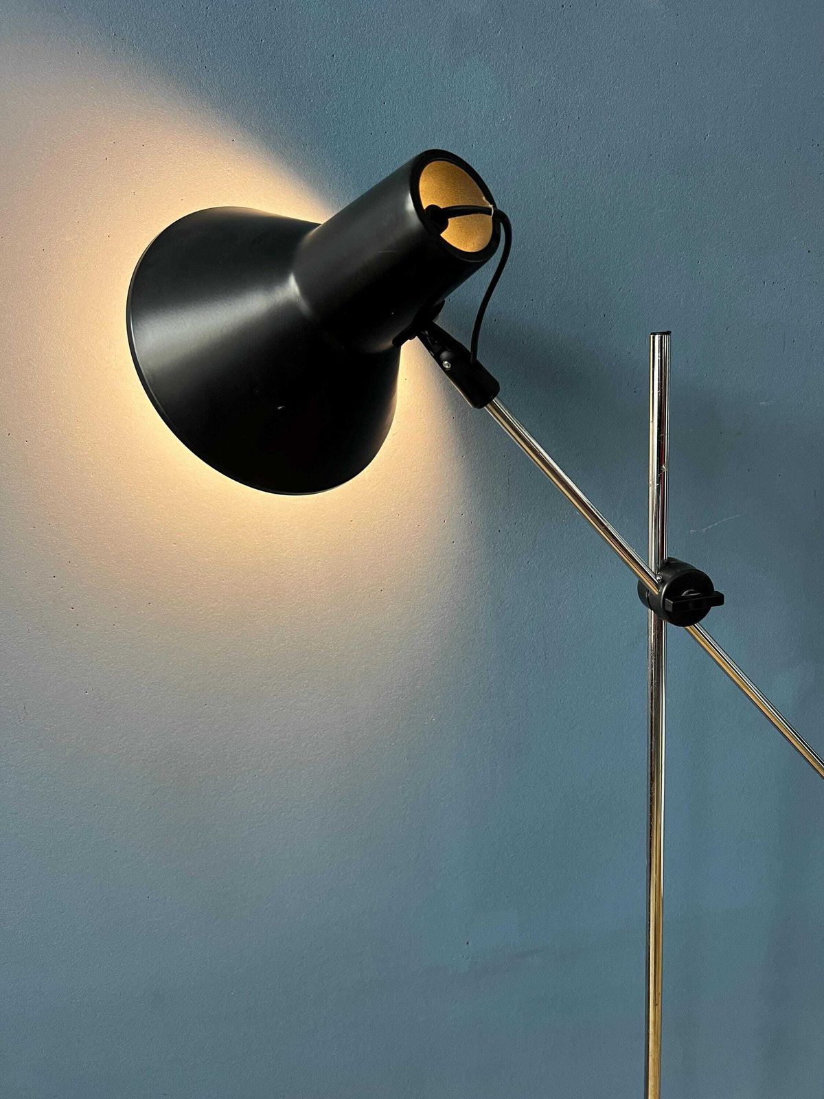 Vintage Adjustable Black Floor Lamp In Style Of Hoogervorst photo Lighting