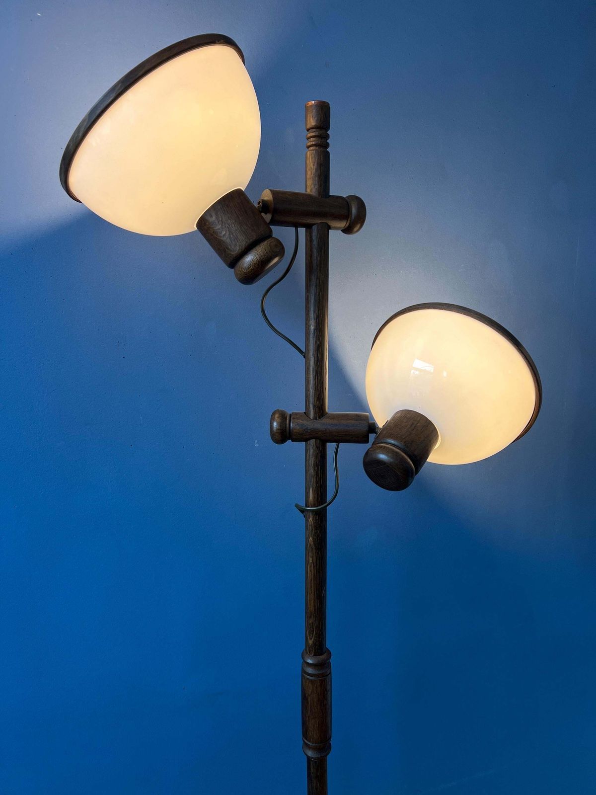 Vintage Steinhauer Houten Paddenstoellamp (Vloerlamp) photo Verlichting