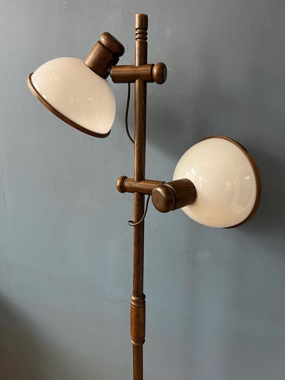 Vintage Steinhauer Houten Paddenstoellamp (Vloerlamp) photo vintage