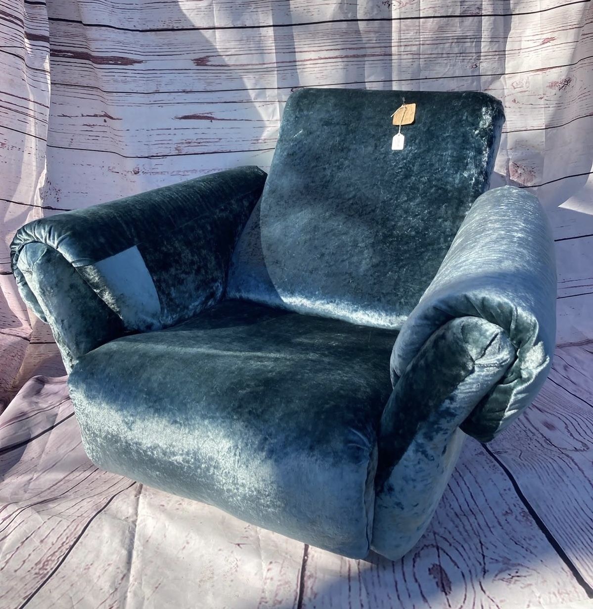 Rare 1970’s Hilton Easy Chair In Linwood Velvet
